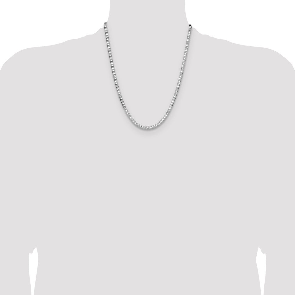 Sterling Silver 4mm D/C Square Franco Chain