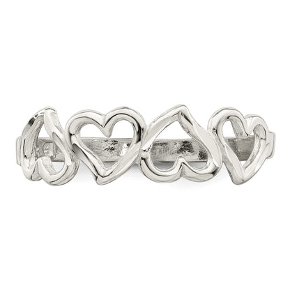 Sterling Silver D/C Heart Ring
