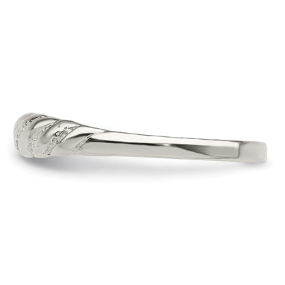 Sterling Silver Diamond-cut Twisted Ring