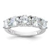 Sterling Silver Rhodium-plated CZ 5-Stone Ring