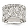 Sterling Silver Rhodium-plated Polished CZ Vintage Ring