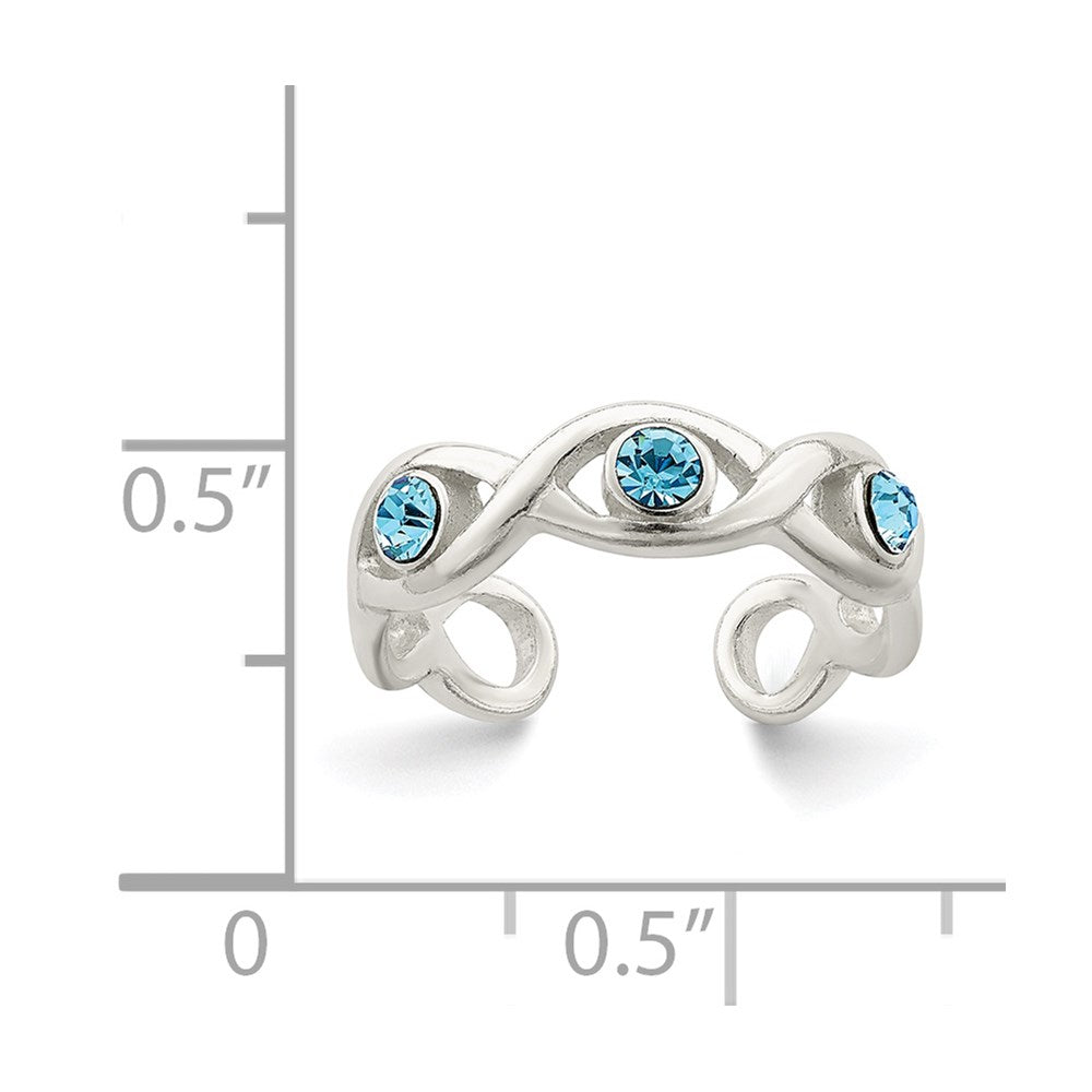 Sterling Silver Stellux Crystal Toe Ring
