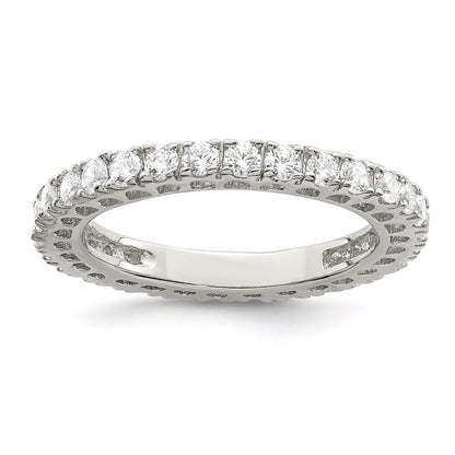 Sterling Silver Rhodium-plated CZ Anniversary Band