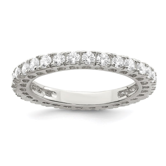 Sterling Silver Rhodium-plated CZ Anniversary Band