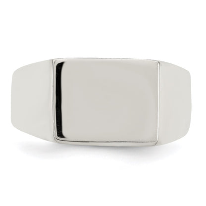Sterling Silver 9x11mm Solid Back Signet Ring