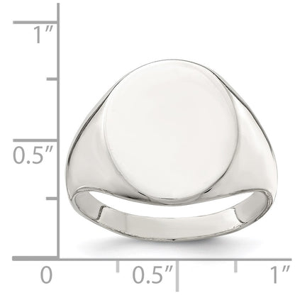 Sterling Silver 17x13mm Closed Back Signet Ring