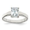 Sterling Silver Solitaire Emerald CZ Ring
