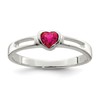 Sterling Silver Red CZ Heart Ring