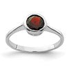 Sterling Silver Rhodium-plated Garnet Ring