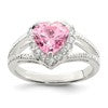 Sterling Silver Pink CZ Heart Ring