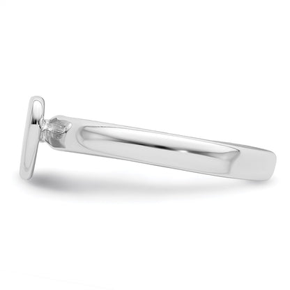 Sterling Silver Rhodium-plated Polished Heart Children's Ring