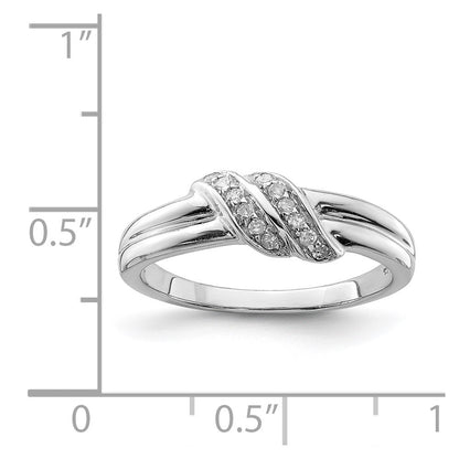 Sterling Silver Rhodium Plated Diamond Ring