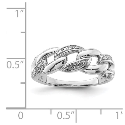 Sterling Silver Rhodium Plated Diamond Ring