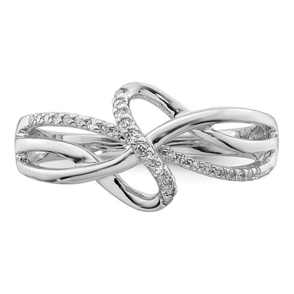 Sterling Silver Rhodium Plated Diamond Fashion Ring