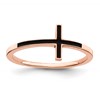 Sterling Silver Rose Gold-plated Antiqued Sideways Cross Ring