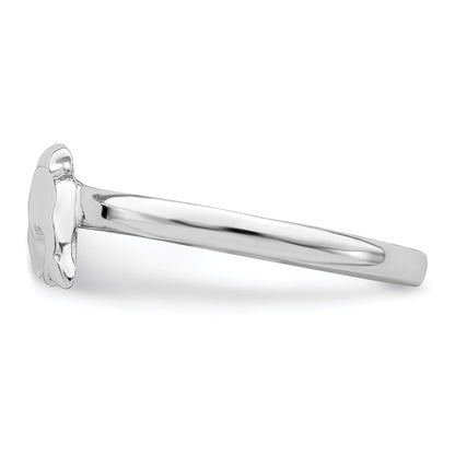 Sterling Silver Rhodium-plated Polished Dolphin Children's Ring