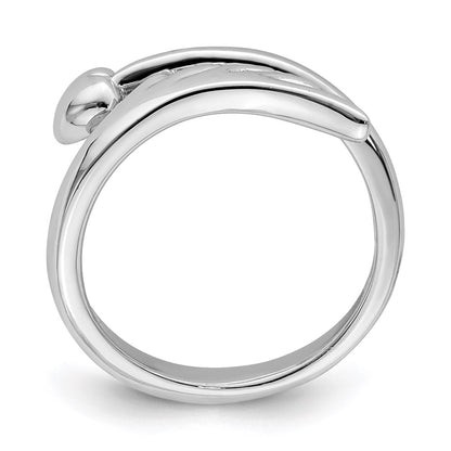 Sterling Silver Rhodium-plated Heart w/Wing Toe Ring