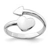Sterling Silver Rhodium-plated Heart w/Arrow Toe Ring