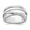 Sterling Silver Rhodium-plated Brushed Ring