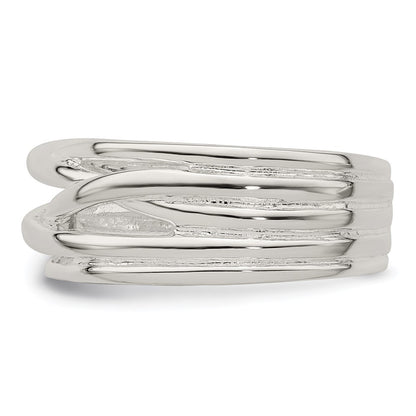 Sterling Silver Polished 5 Band Intersecting Ring