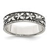 Sterling Silver Antiqued Floral Ring