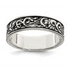 Sterling Silver Polished and Antiqued Filigree Women's Ring