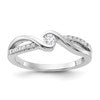Sterling Silver Rhodium-plated & CZ Ring