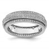 Sterling Silver Polished Rhodium-plated CZ Pav Eternity Motion Ring