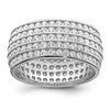 Sterling Silver Rhodium-plated 5-row Eternity Ring