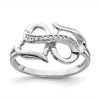 Sterling Silver Rhodium Plated Diamond Double Heart Ring