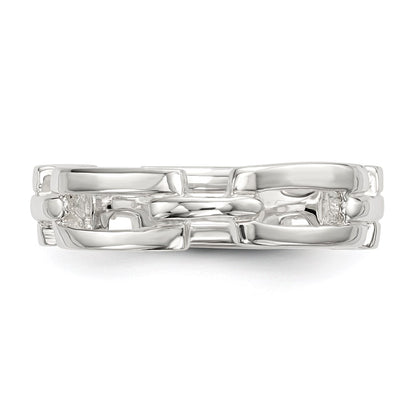 Sterling Silver Polished Fancy Link Ring