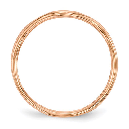 Sterling Silver Rose-tone 3-band Ring