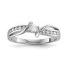Sterling Silver Rhodium-plated CZ Ring