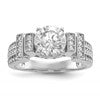 Sterling Silver Rhodium-plated CZ Tiered Pav Ring