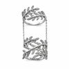 Sterling Silver Rhodium-plated CZ Leaf with Extender Ring