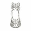 Sterling Silver Polished CZ Butterfly Double Finger Ring