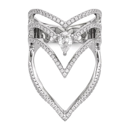Pure Fire Sterling Silver Rhod-plated CZ Ring