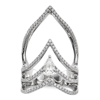 Pure Fire Sterling Silver Rhod-plated CZ Ring