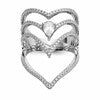 Pure Fire Sterling Silver Rhod-plated CZ Ring