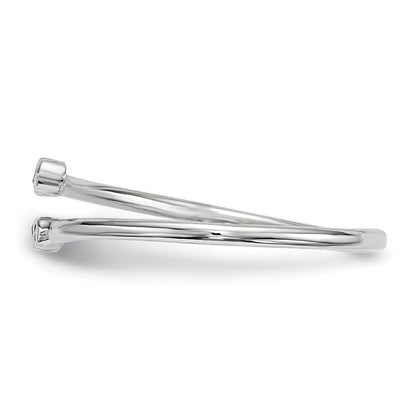 Sterling Silver Rhodium-plated CZ Adjustable Ring