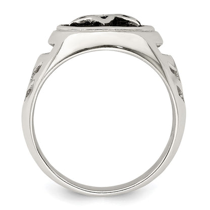 Sterling Silver Antiqued Star of David Ring
