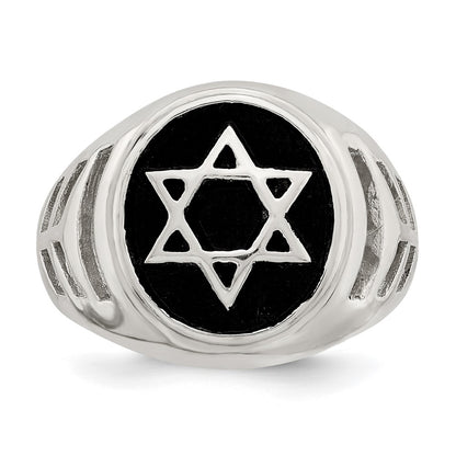 Sterling Silver Antiqued Star of David Ring