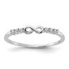 Sterling Silver Rhodium Plated CZ Infinity Ring