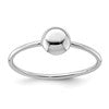 Sterling Silver Rhodium-plated Polished Bead Ring