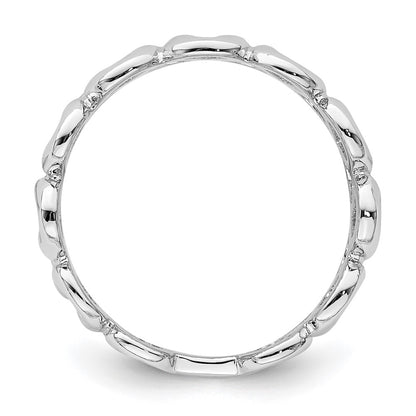Sterling Silver Rhodium-plated Fancy Swirls Band
