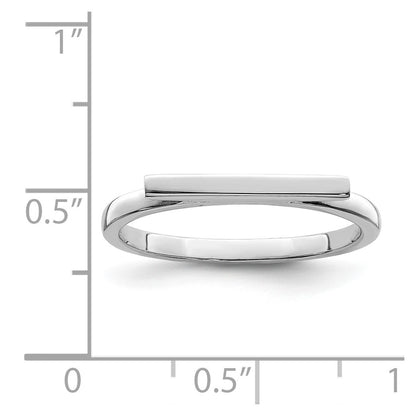 Sterling Silver Rhodium-plated Polished Bar Ring