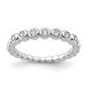 Sterling Silver Rhodium Plated CZ Ring