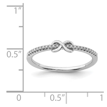 Sterling Silver Rhodium-plated CZ Infinity Ring