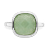 Sterling Silver Rhodium Plated Green CZ Ring