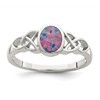 Sterling Silver Rhodium-plated Lab Created Opal Ring